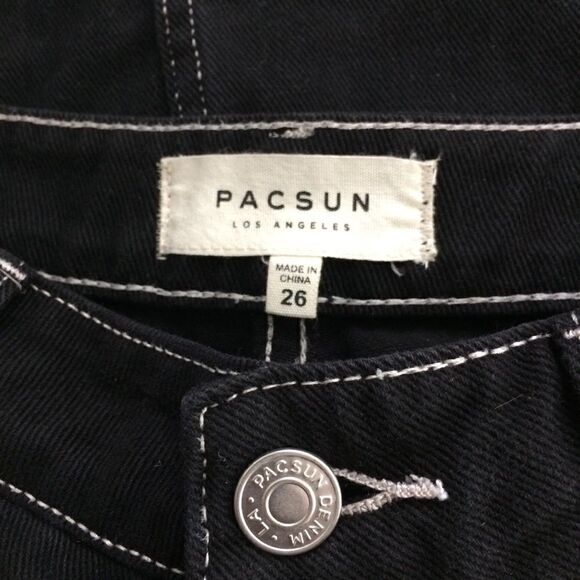 Pacsun black denim distressed hem denim skirt - Picture 6 of 8